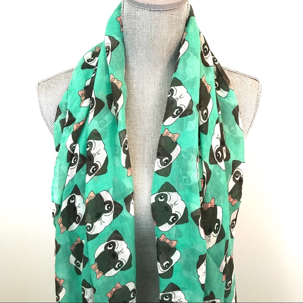 Pug print scarf